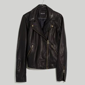 NWOT Washed Leather Motorcycle Jacket